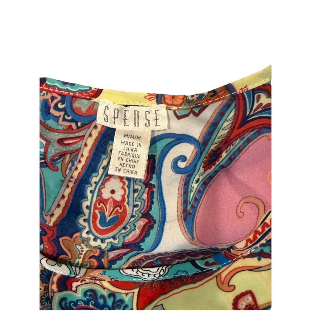 Spedse Blouse Top Womens Medium Multicolor Paisley Sleeveless Round Neck - Picture 6 of 8